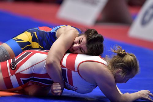 Alexandra Anghel în acțiune la Campionatele Europene de la București Foto: Imago