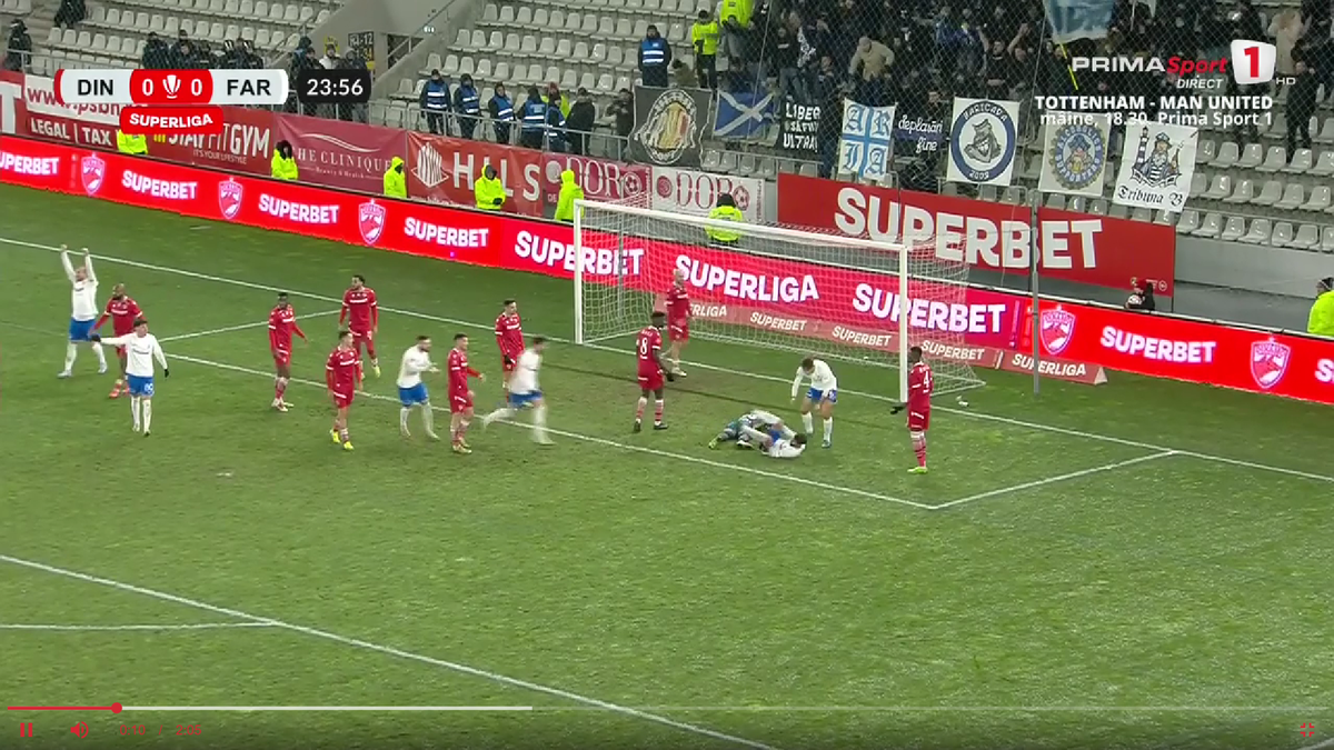 Alexandru Roșca a gafat la golul marcat de Bogdan Tîru în Dinamo - Farul