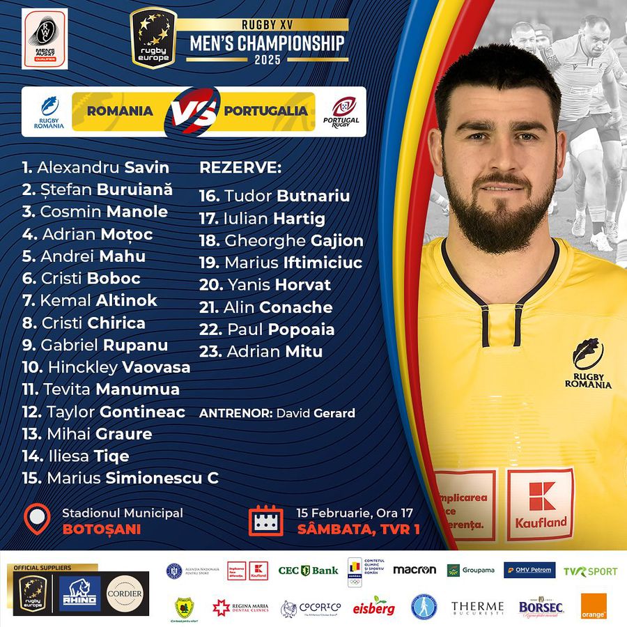 România a fost învinsă de Portugalia și va juca semifinala Rugby Europe Championship în deplasare