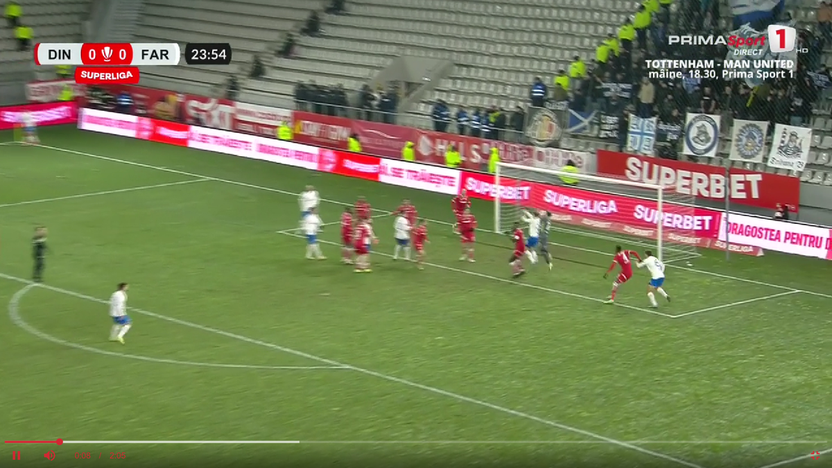 Alexandru Roșca a gafat la golul marcat de Bogdan Tîru în Dinamo - Farul