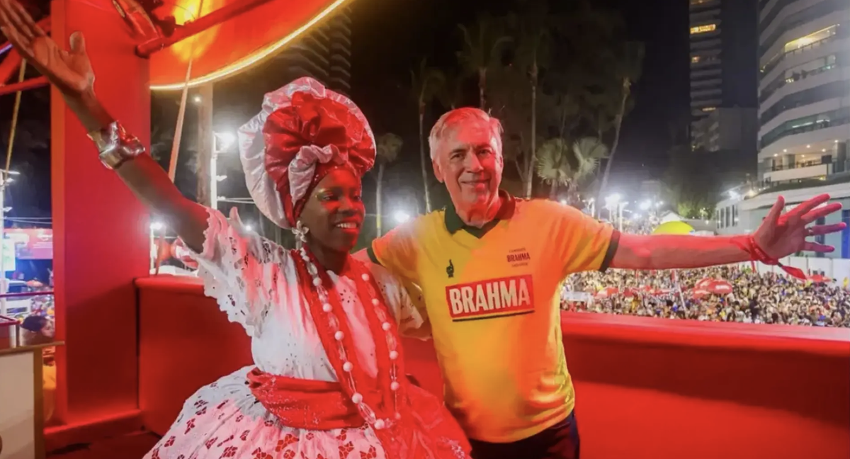 Carlo Ancelotti și soția sa, la carnaval