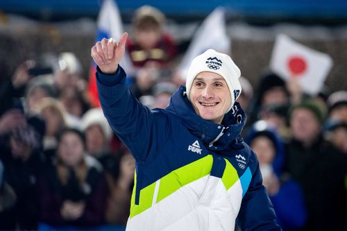 Domen Prevc (Slovenia), medaliat cu aut la JO de la Milano-Cortina 2026 la sărituri cu schiurile, trambulina mare / Foto: Imago Images