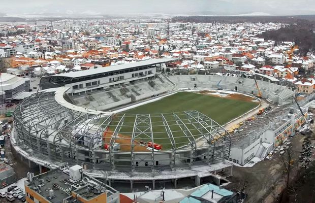 Drona a survolat noua arenă de 24 de milioane de euro din România » Când ar putea fi gata pentru fotbal