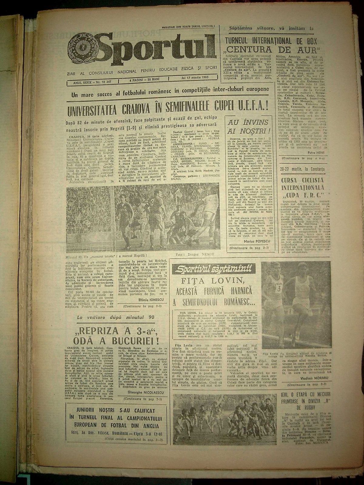 39 de ani de la calificarea Craiovei în semifinalele Cupei UEFA » Secretele eroului Negrilă: câți bani i-a adus golul decisiv, de ce n-a rămas în RFG alături de Marcel Răducanu, din ce motiv l-a luat de păr pe Halagian și ce pensie „nesimțită” are acum