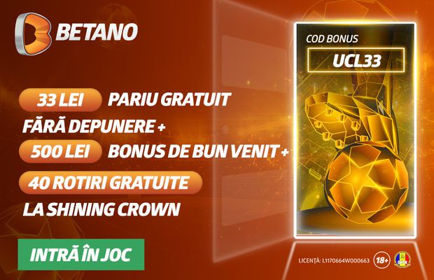 Joacă FĂRĂ RISC în Liga Campionilor pe Betano!