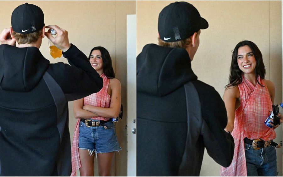 Dua Lipa, surprinsă în compania lui Jannik Sinner. Foto: X.com Dua Lipa a suferit pentru Carlos Alcaraz, apoi a ajuns în compania rivalului