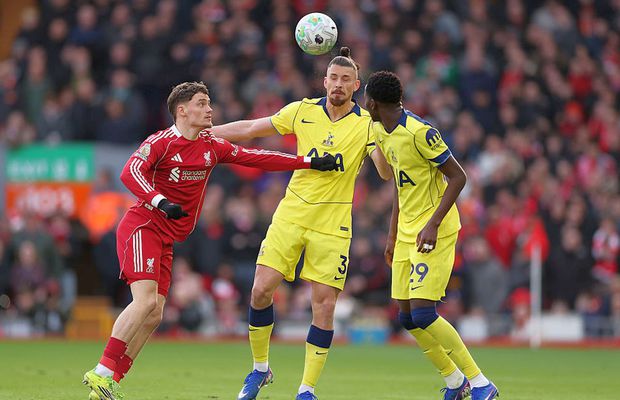 Dramă târzie pe Anfield » Cu Radu Drăgușin integralist, Tottenham a dat lovitura în final cu Liverpool