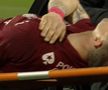 Accidentare Deac în CFR Cluj - Sepsi 2-1. Foto: captură Prima Sport