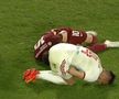 Accidentare Deac în CFR Cluj - Sepsi 2-1. Foto: captură Prima Sport