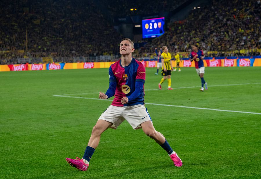 Fermin Lopez, bucurându-se după autogolul nemților // FOTO: Imago Ce a pierdut Barcelona