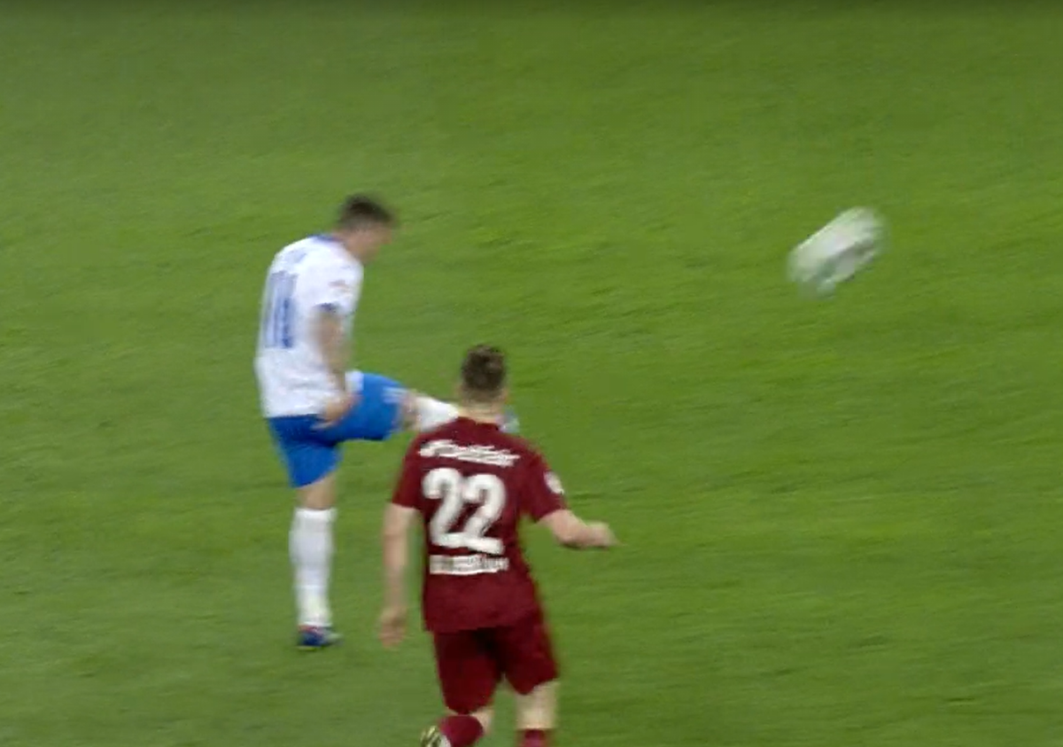 Ștefan Baiaram, gol de generic în CS U Craiova - CFR Cluj! Filmul fazei