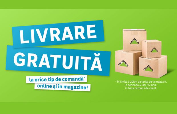 Ești client Leroy Merlin? Grăbește-te, ai livrare gratuită la orice produs!