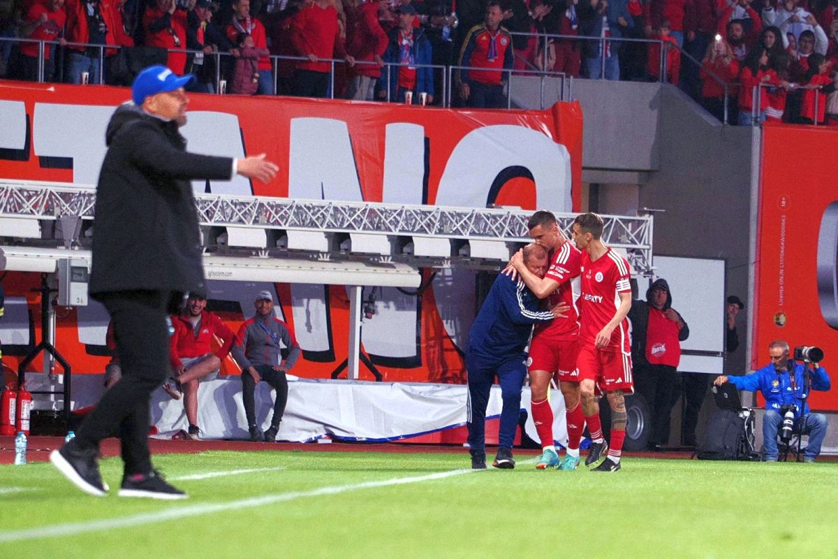 Nici golul nu-l mai mulțumește » Dorinel Munteanu, un car de nervi după ce Oțelul a deschis scorul: „Go, go!” + Și-a împins jucătorii!