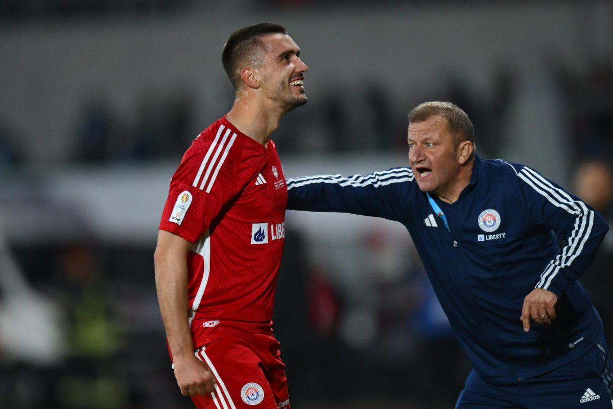 Nici golul nu-l mai mulțumește » Dorinel Munteanu, un car de nervi după ce Oțelul a deschis scorul: „Go, go!” + Și-a împins jucătorii!