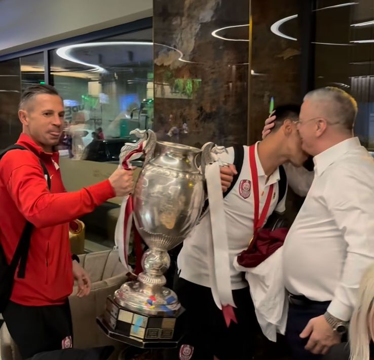 Nelu Varga, CFR owner, after the team from Cluj won the Romanian Cup