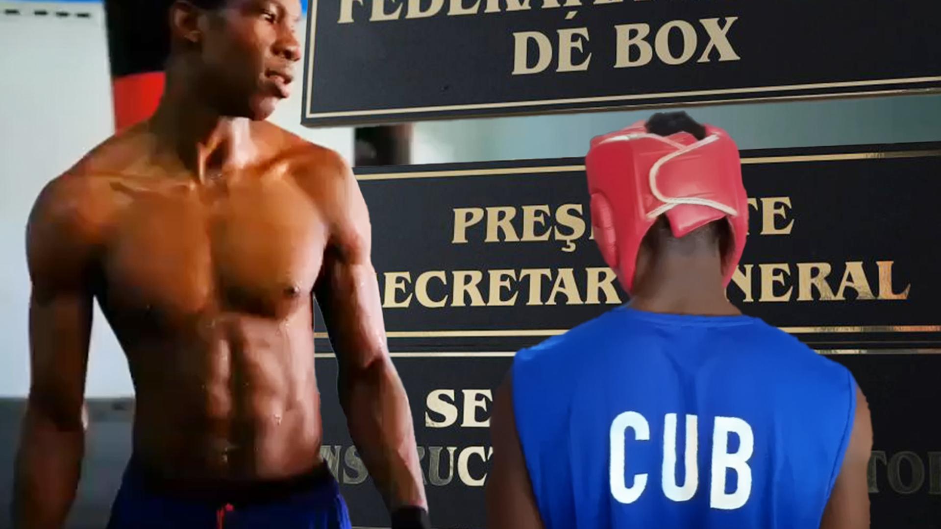 Boxer cubanez fără naturalizare oficială în echipa de box românesc, în timpul unui meci la Campionatul Mondial, cu juniori afectați de diurne reținute. | sursa foto: Gazeta Sporturilor
