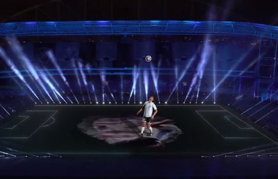 Imagini IMPRESIONANTE la Argentina - Chile: Maradona 3D pe gazon, apoi show Messi!