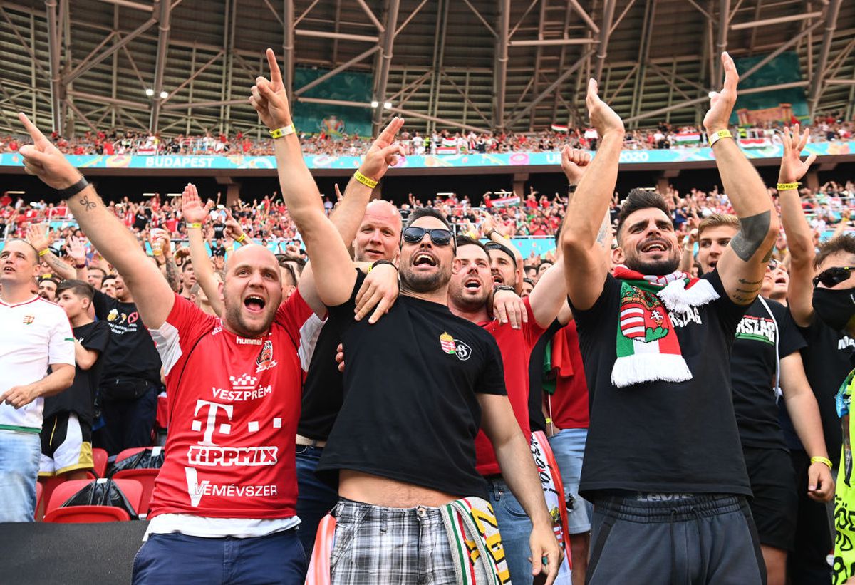 UNGARIA - PORTUGALIA. Imagini cu fanii de pe Puskas Arena, singurul stadion de la EURO care se umple la capacitate maximă: 55.662 de spectatori!
