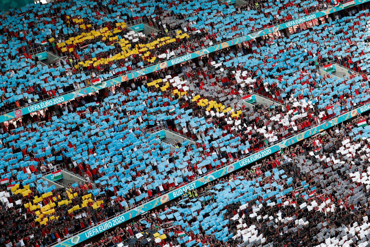 UNGARIA - PORTUGALIA. Imagini cu fanii de pe Puskas Arena, singurul stadion de la EURO care se umple la capacitate maximă: 55.662 de spectatori!