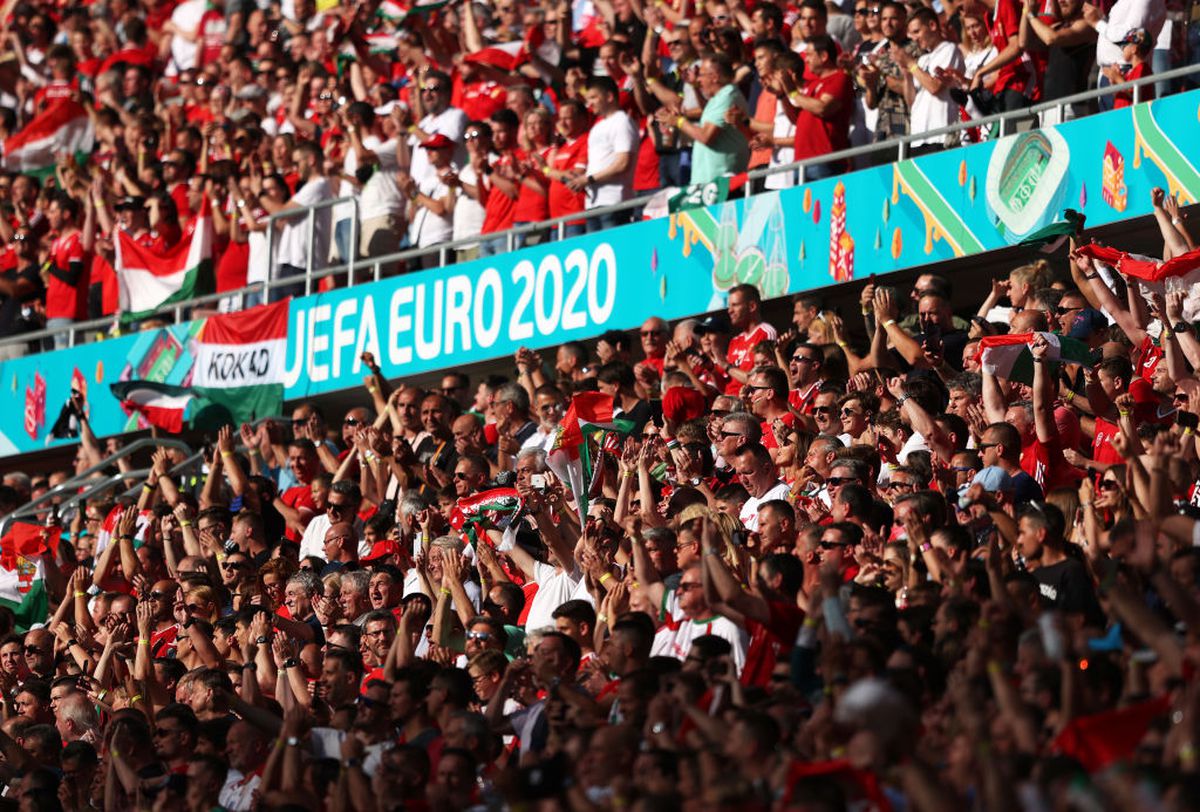 UNGARIA - PORTUGALIA. Imagini cu fanii de pe Puskas Arena, singurul stadion de la EURO care se umple la capacitate maximă: 55.662 de spectatori!