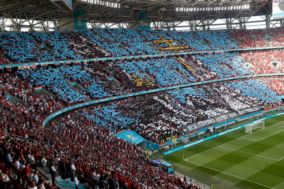 UNGARIA - PORTUGALIA. Imagini cu fanii de pe Puskas Arena, singurul stadion de la EURO care se umple la capacitate maximă: 55.662 de spectatori!