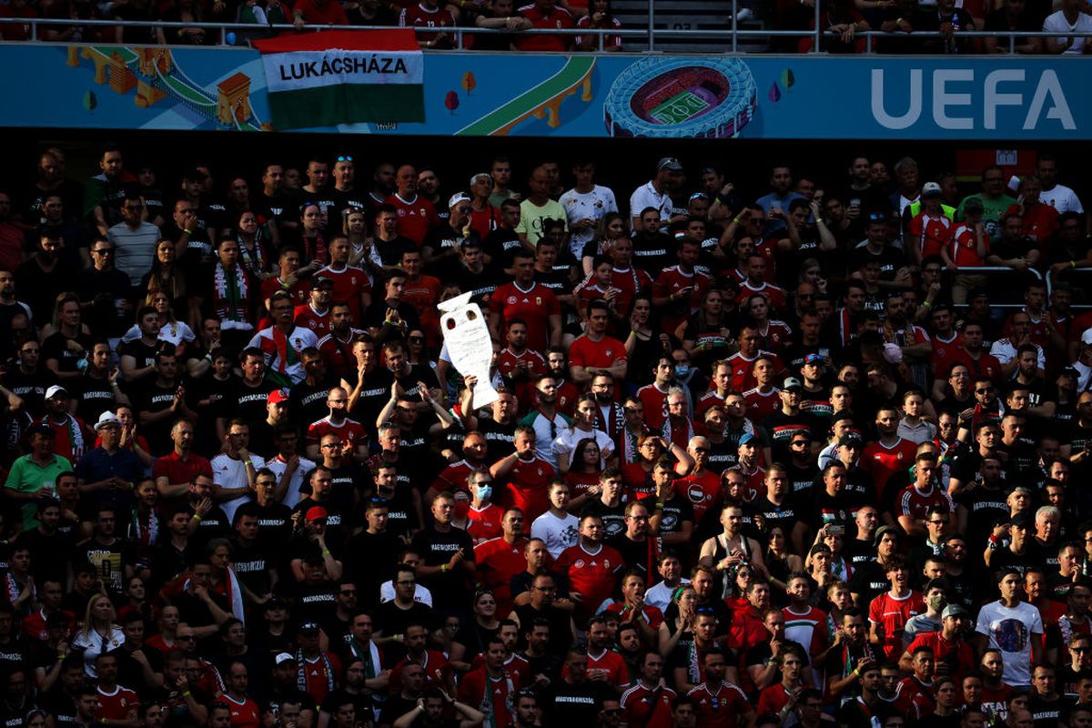 UNGARIA - PORTUGALIA. Imagini cu fanii de pe Puskas Arena, singurul stadion de la EURO care se umple la capacitate maximă: 55.662 de spectatori!