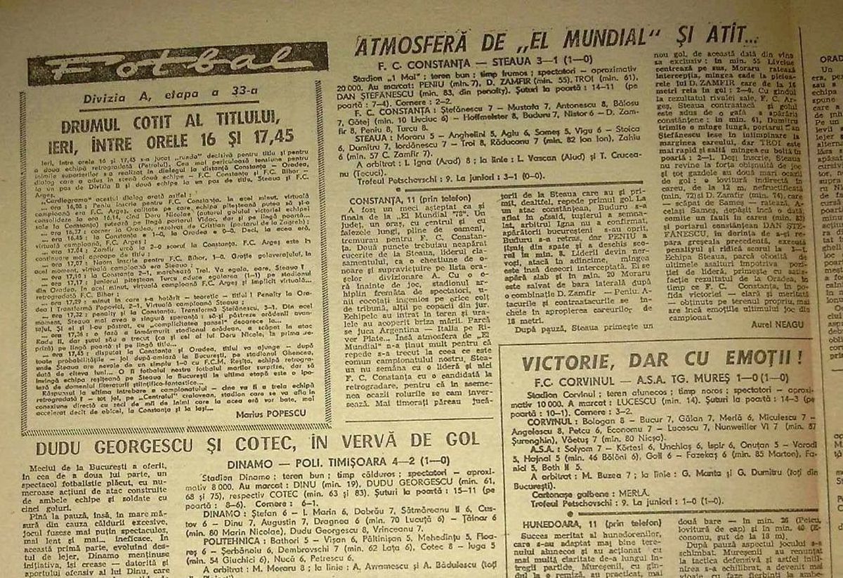 RETRO GSP: imagini din sezonul în care Steaua '78 a luat titlul cu numărul 9