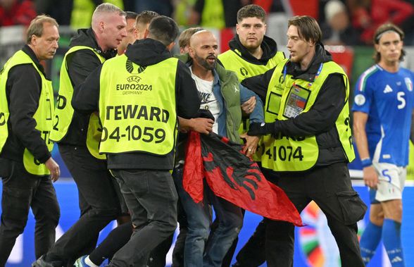 Imaginile pe care televiziunile și UEFA le-au vrut interzise! Ce s-a întâmplat pe teren, în prelungirile de la Italia - Albania