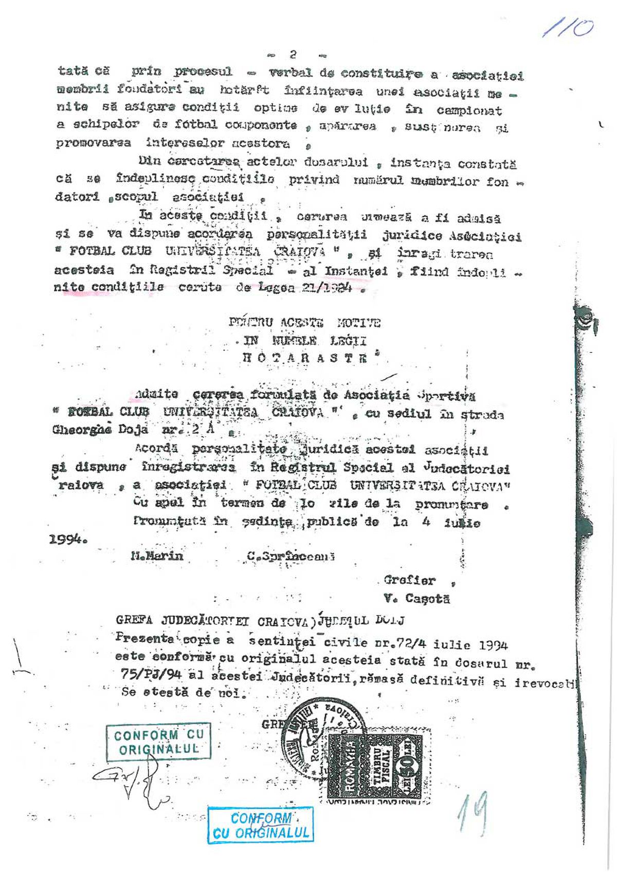 Documentele publicate de FCU Craiova: Adrian Mititelu susține că echipa sa deține sigla și palmaresul Universității