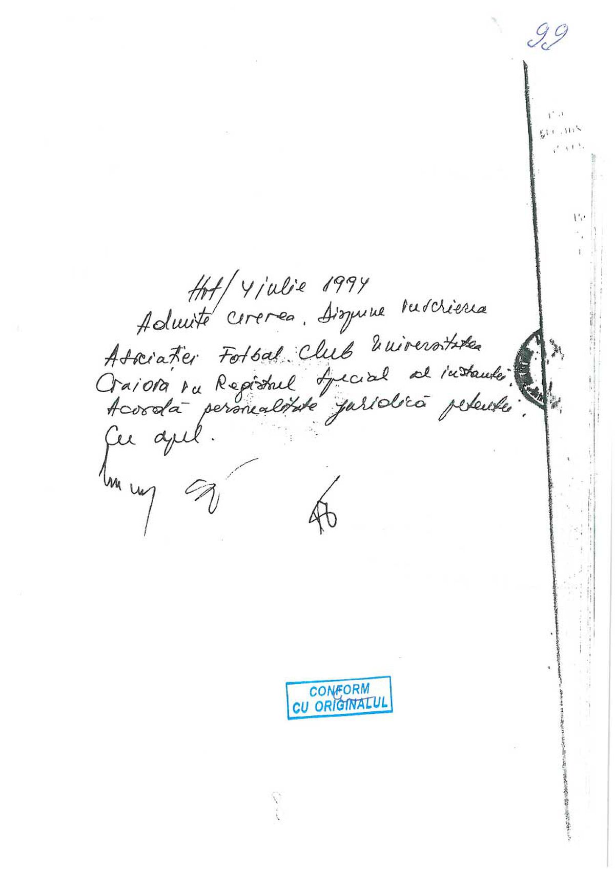 Documentele publicate de FCU Craiova: Adrian Mititelu susține că echipa sa deține sigla și palmaresul Universității