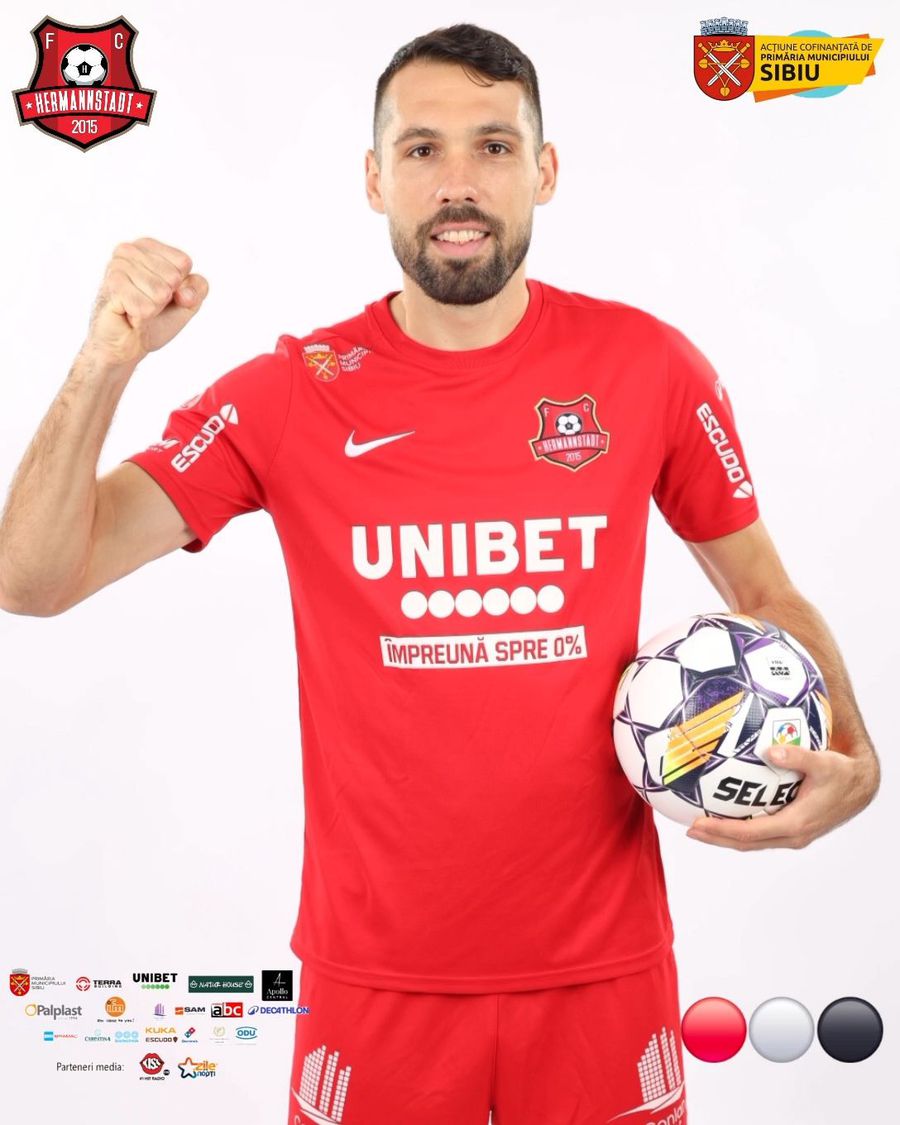 Valerică Găman a rămas liber de contract după despărțirea de Hermannstadt. FOTO: Facebook @FC Hermannstadt Campionul României a rămas liber de contract după doi ani: „Mult succes!”