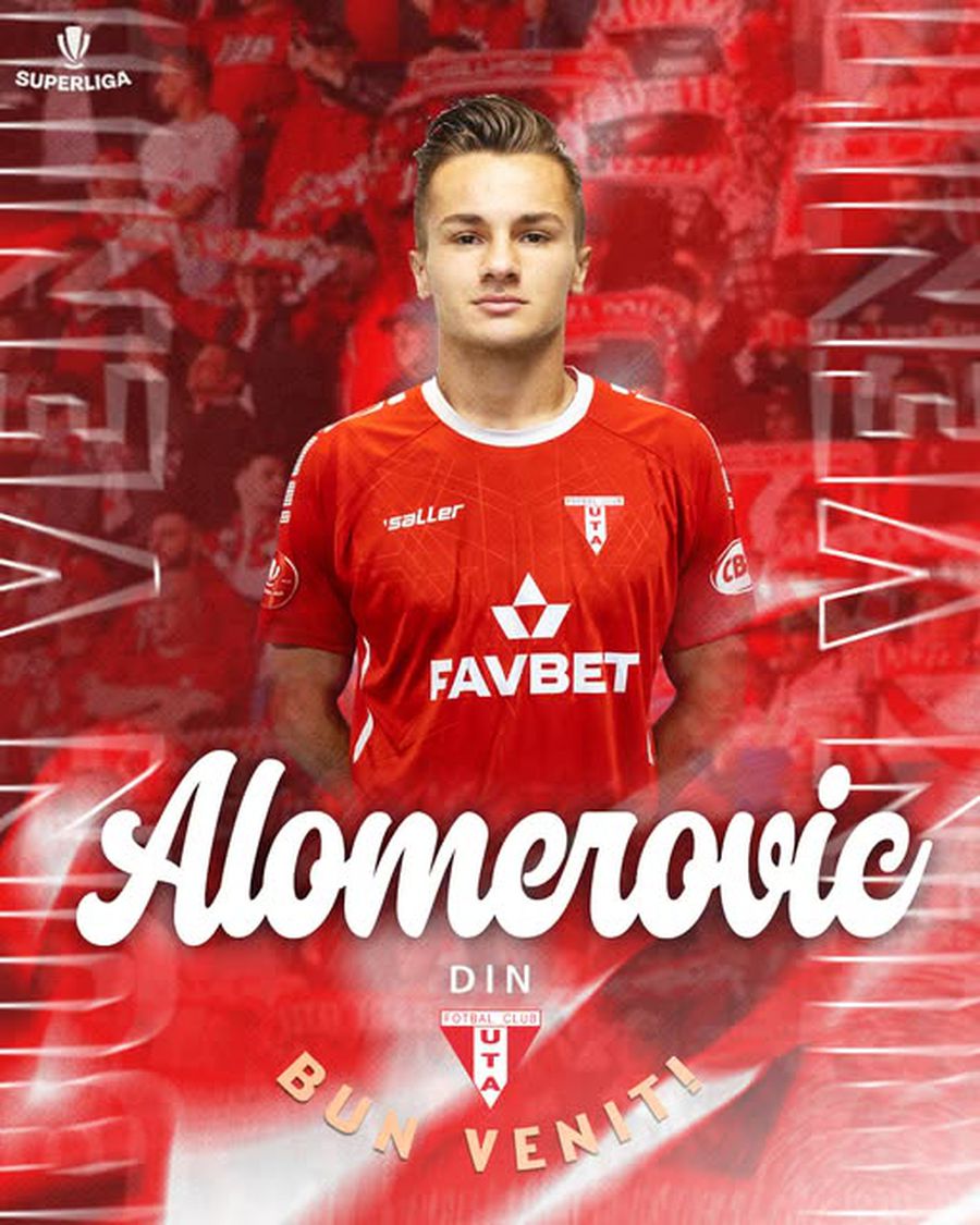 Din Alomerovic a semnat cu UTA Arad / Foto: Facebook I-au adus fundaș stânga lui Adrian Mihalcea » Anul trecut a dat multe assisturi