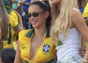 Iubita lui Neymar și-a etalat decolteul la meciul Braziliei și fanii au declarat-o „Regina Cupei Mondiale”