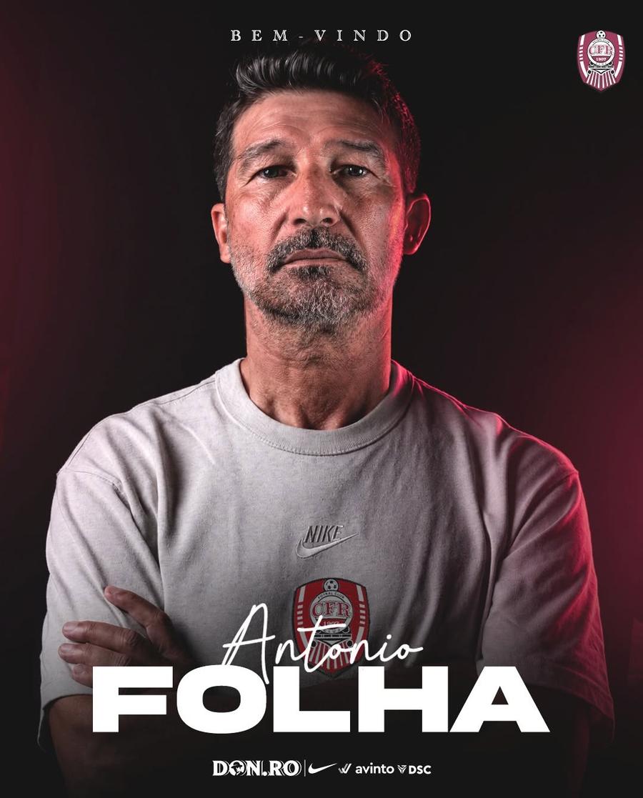 CFR Cluj l-a prezentat pe Antonio Folha // foto: Facebook CFR Cluj CFR Cluj și-a prezentat noul antrenor: „Bem-vindo”