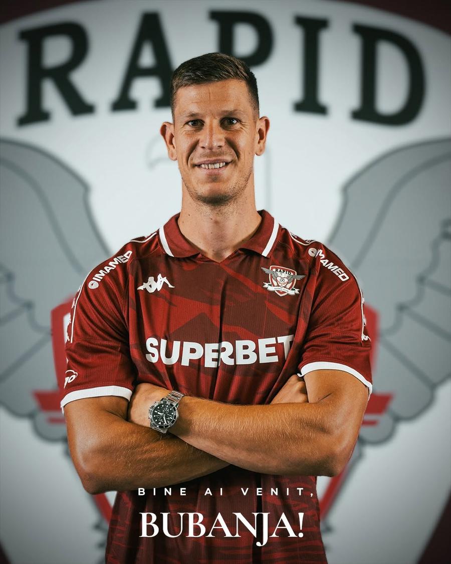 Rapid l-a prezentat pe Vladan Bubanja Rapid s-a grăbit și a anunțat transferul la ora 07:04