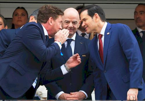 Alejandro Domínguez, președintele CONMEBOL, Gianni Infantino, președintele FIFA, şi Marc Rubio, secretarul de stat al Statelor Unite ale Americii FOTO: Ionuţ Iordache (GSP)