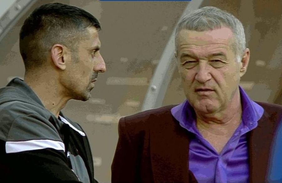 Gigi Becali și Ionel Dănciulescu, înainte de FCSB - Dinamo // FOTO: Digi Sport FCSB. Gigi Becali, judecat pentru gestul de la FCSB - Dinamo! Ce riscă patronul roș-albaștrilor
