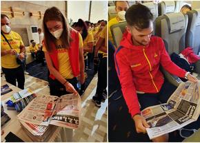Cu Gazeta Sporturilor spre Tokyo » Olimpicii României au răsfoit ediția specială dedicată lor de GSP în ziua zborului