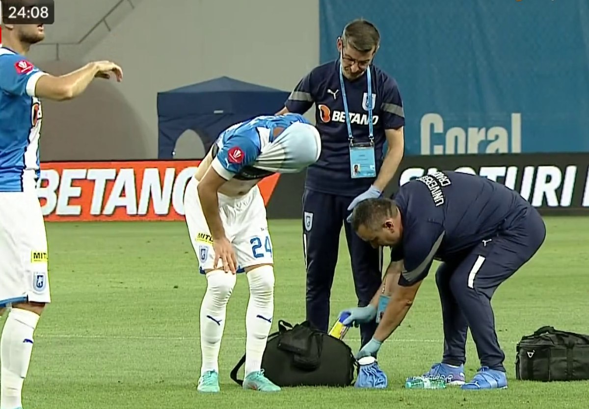 „Arma secretă” a Craiovei s-a accidentat și a mers direct la spital » Urmează un RMN la coloană