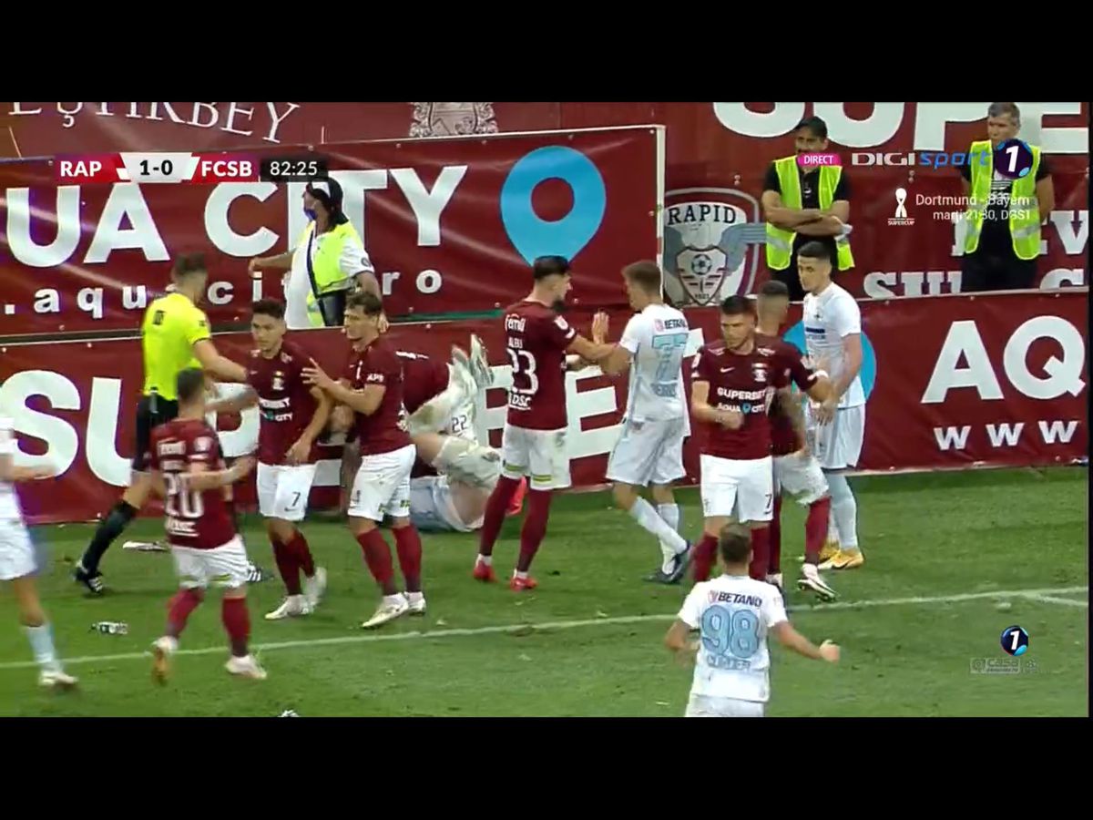 Amenzi uriașe și suspendări! FRF a anunțat sancțiunile după bătaia generală de la Rapid - FCSB