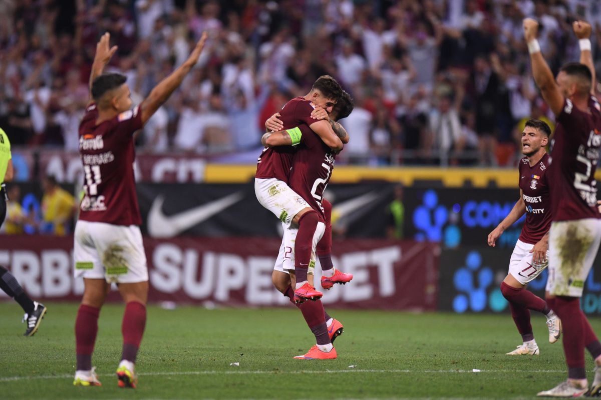 Mihai Iosif, cu soția pe teren după victoria cu FCSB! Imagini senzaționale cu rapidiștii și suporterii