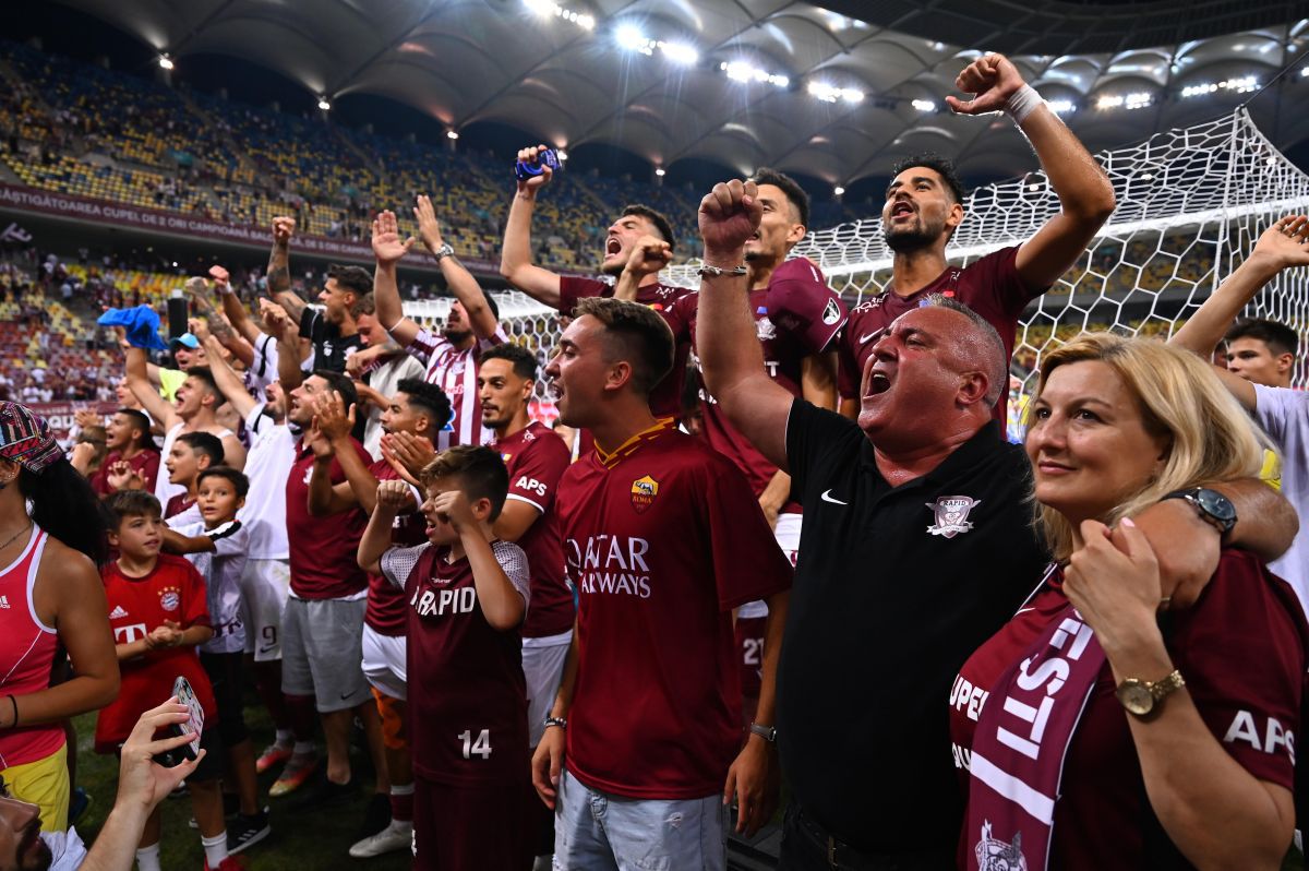 FOTO Rapid, sărbătoare cu fanii după 1-0 cu FCSB