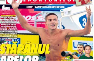 „Stăpânul apelor” » Ediție de colecție a Gazetei Sporturilor, după recordul istoric al lui David Popovici: 6 pagini despre megaperformanța românului