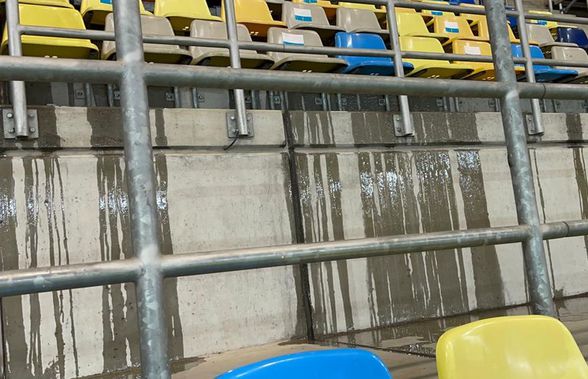 Inundație în tribunele Arenei Naționale în timpul meciului FCSB - Chindia » Imaginile falimentului de la cel mai mare și mai scump stadion din țară
