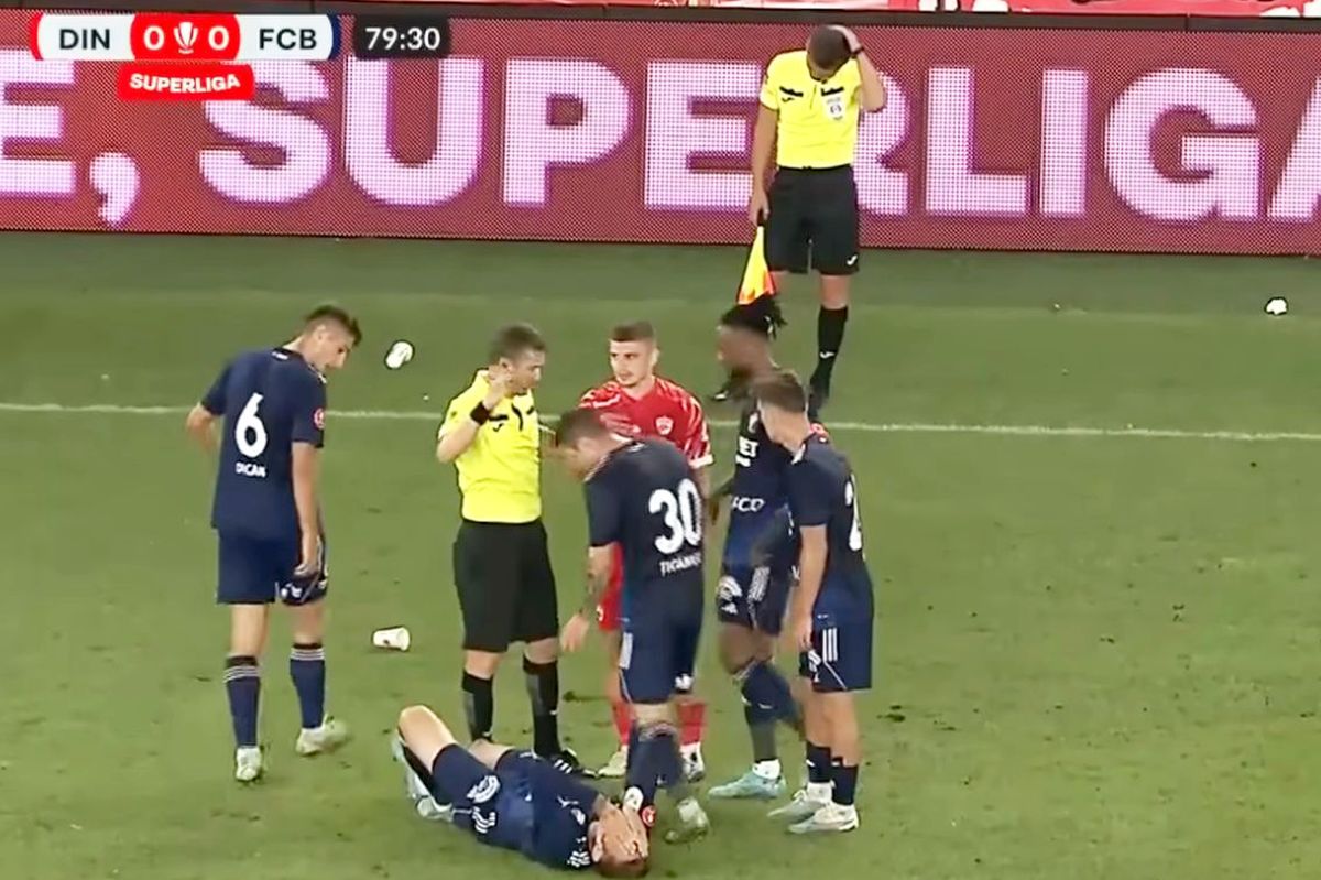 Noi imagini scandaloase pe „Arc” » Arbitru lovit din tribună: „Incredibil, incredibil! L-a țintit, i-a dat în cap!”