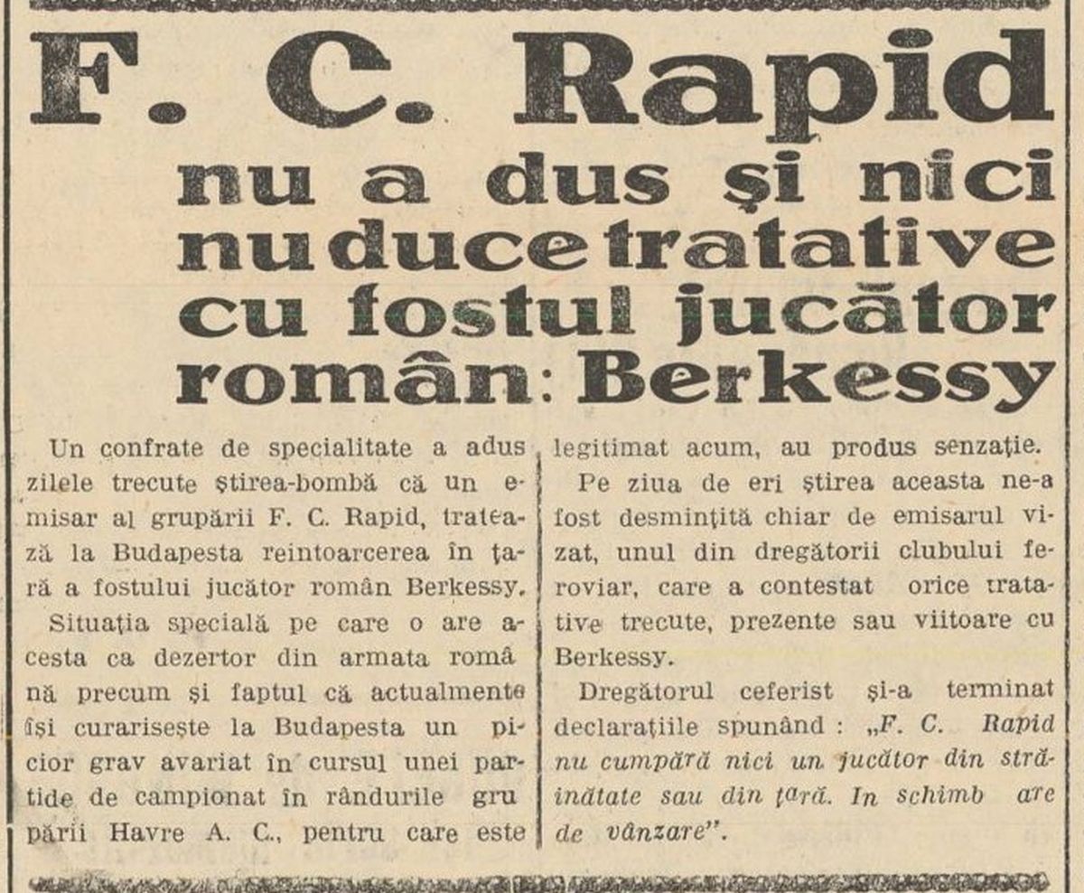 Elemer Berkessy, primul jucător născut pe teritoriul actual al României ajuns la FC Barcelona