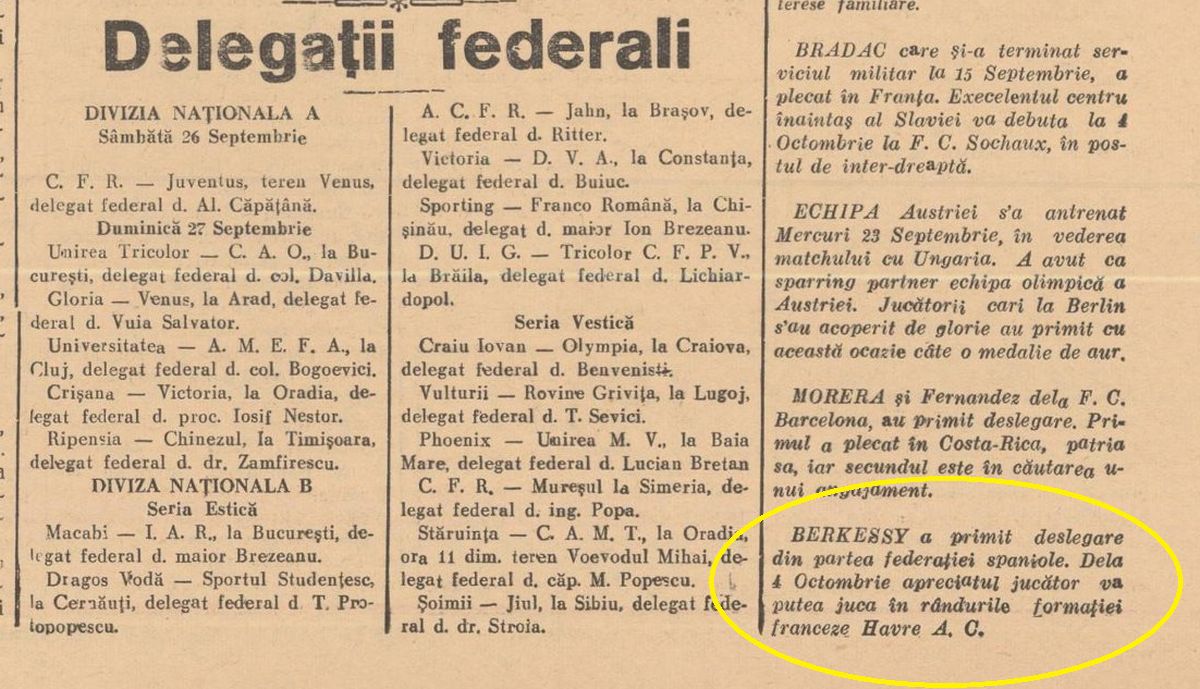 Elemer Berkessy, primul jucător născut pe teritoriul actual al României ajuns la FC Barcelona