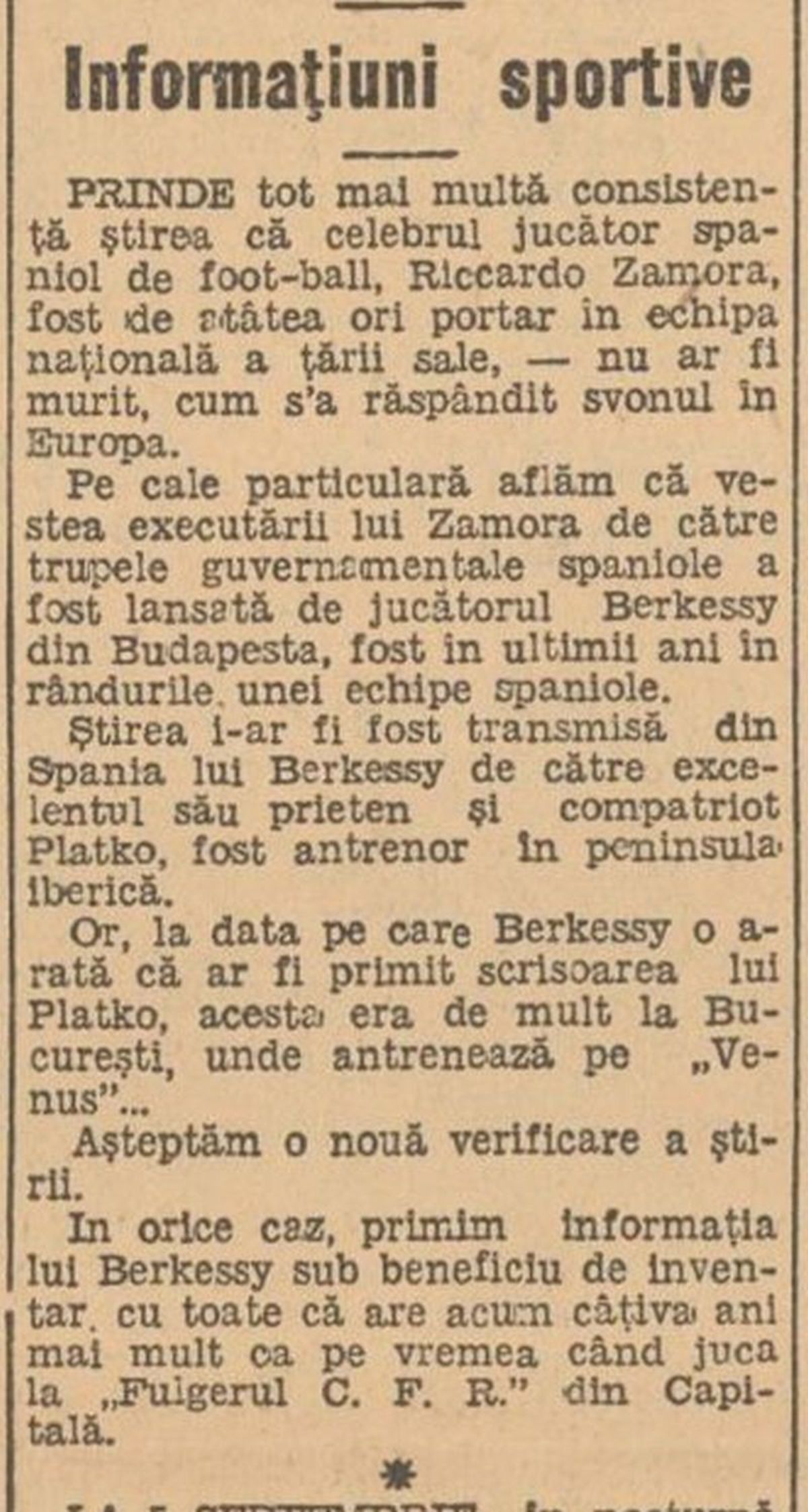 Elemer Berkessy, primul jucător născut pe teritoriul actual al României ajuns la FC Barcelona