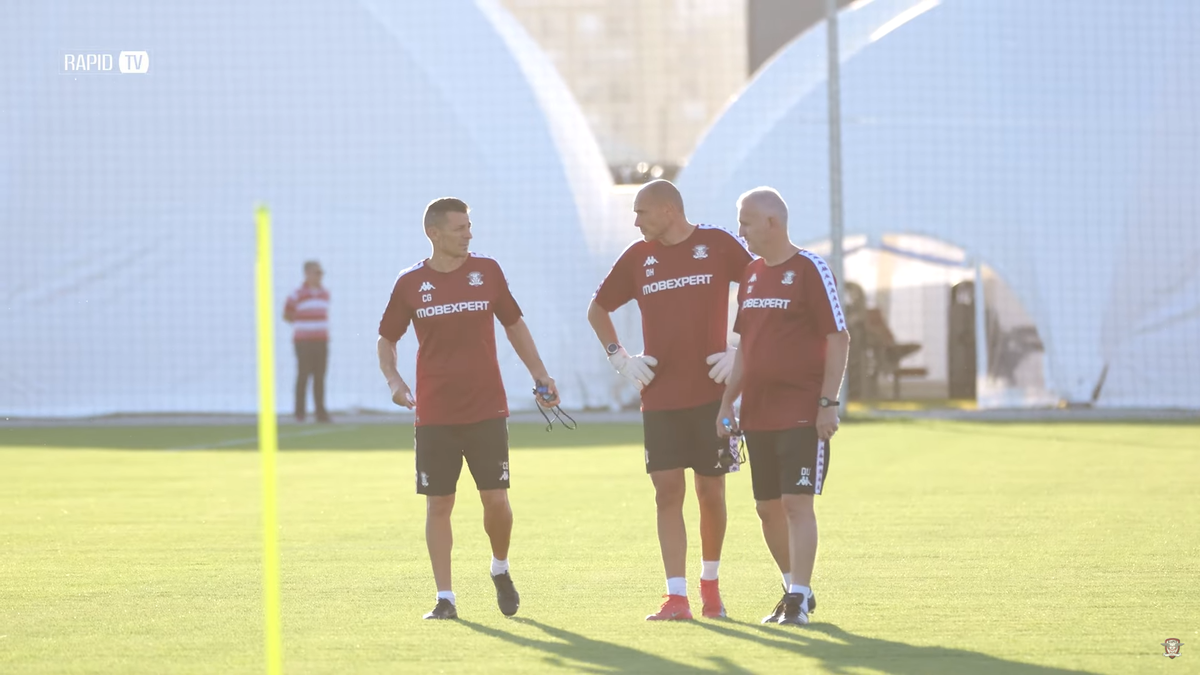 Rapid a susținut prima sesiune de antrenamente la noua bază din Ștefănești