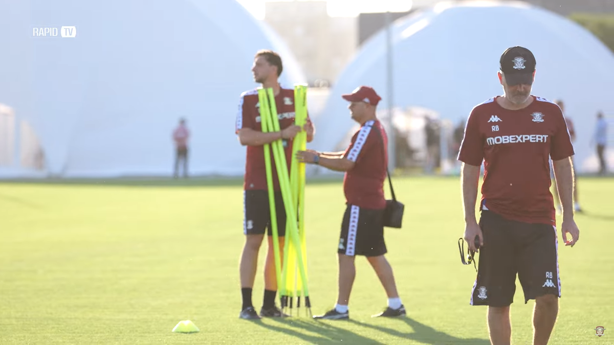 Rapid a susținut prima sesiune de antrenamente la noua bază din Ștefănești